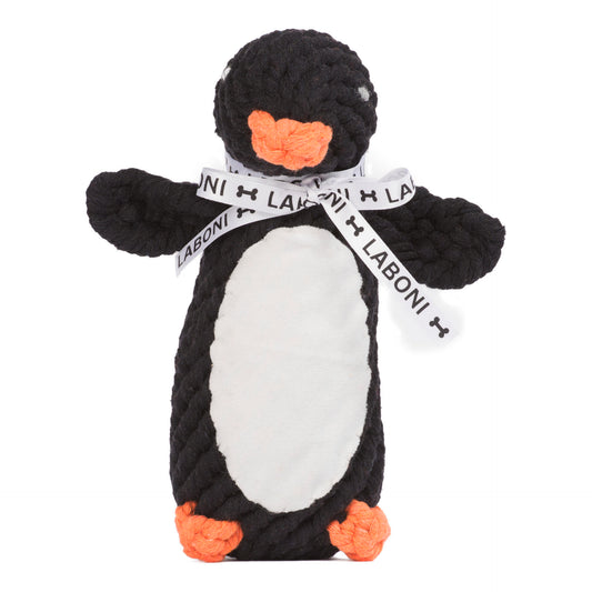 LABONI Poldi Pinguin - Kult-Spielzeug für Hunde | zahnpflegendes Baumwolltau | 20cm