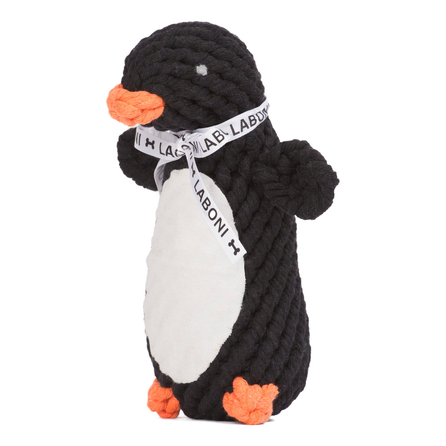 LABONI Poldi Pinguin - Kult-Spielzeug für Hunde | zahnpflegendes Baumwolltau | 20cm