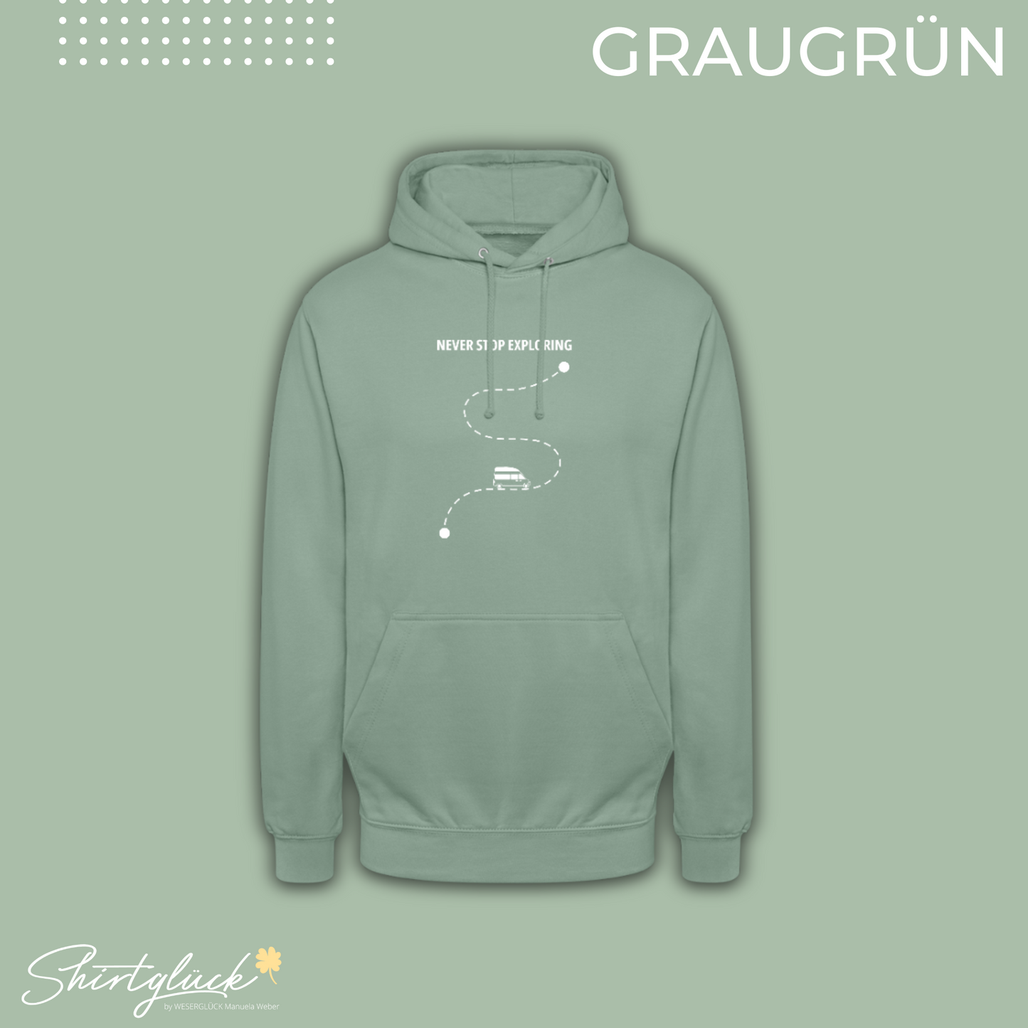 SHIRTGLÜCK Unisex Hoodie „Nugget - NEVER STOP EXPLORING“
