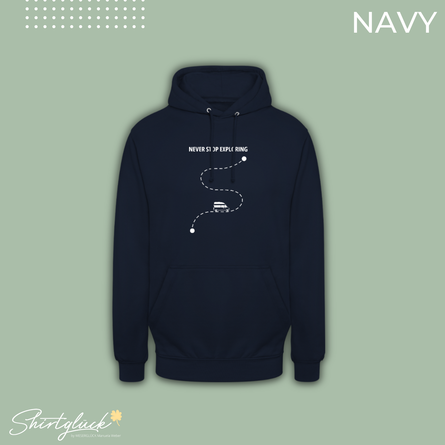 SHIRTGLÜCK Unisex Hoodie „Nugget - NEVER STOP EXPLORING“
