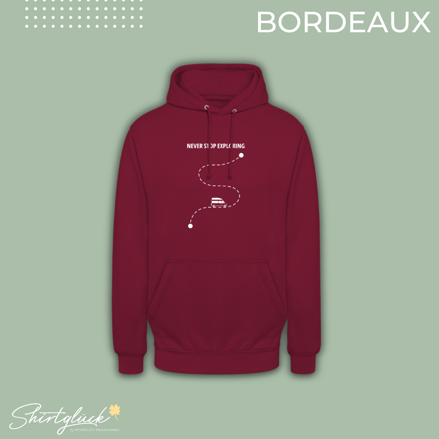 SHIRTGLÜCK Unisex Hoodie „Nugget - NEVER STOP EXPLORING“