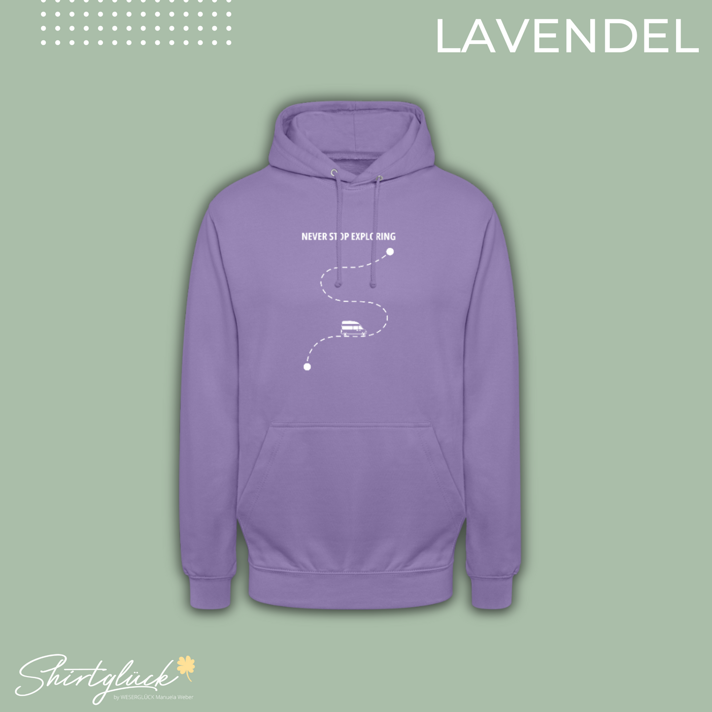 SHIRTGLÜCK Unisex Hoodie „Nugget - NEVER STOP EXPLORING“