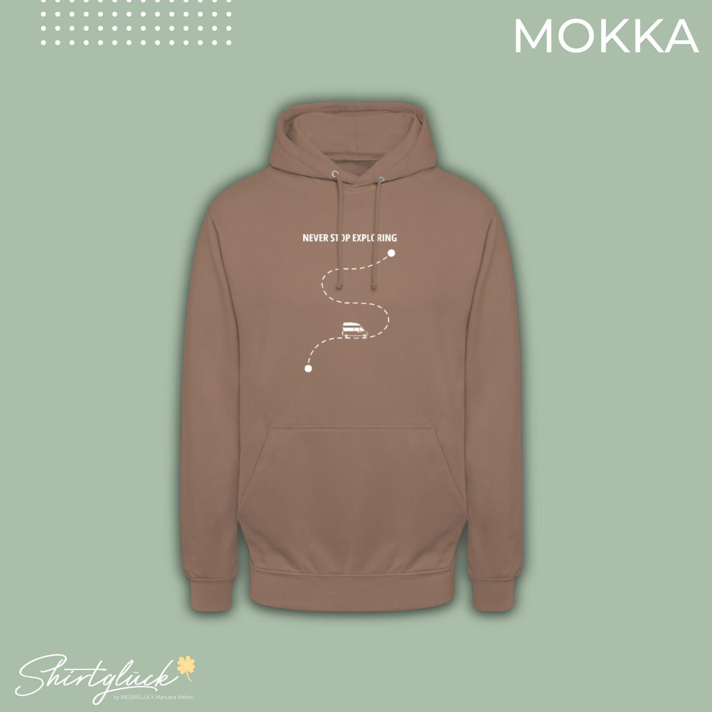 SHIRTGLÜCK Unisex Hoodie „Nugget - NEVER STOP EXPLORING“