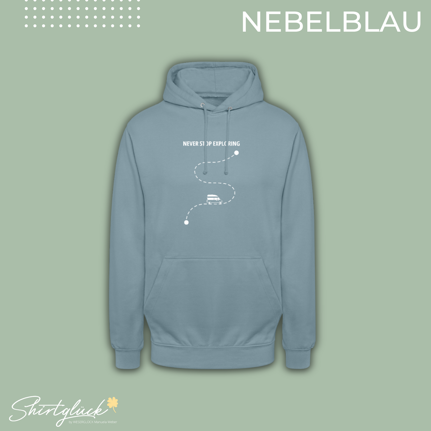 SHIRTGLÜCK Unisex Hoodie „Nugget - NEVER STOP EXPLORING“