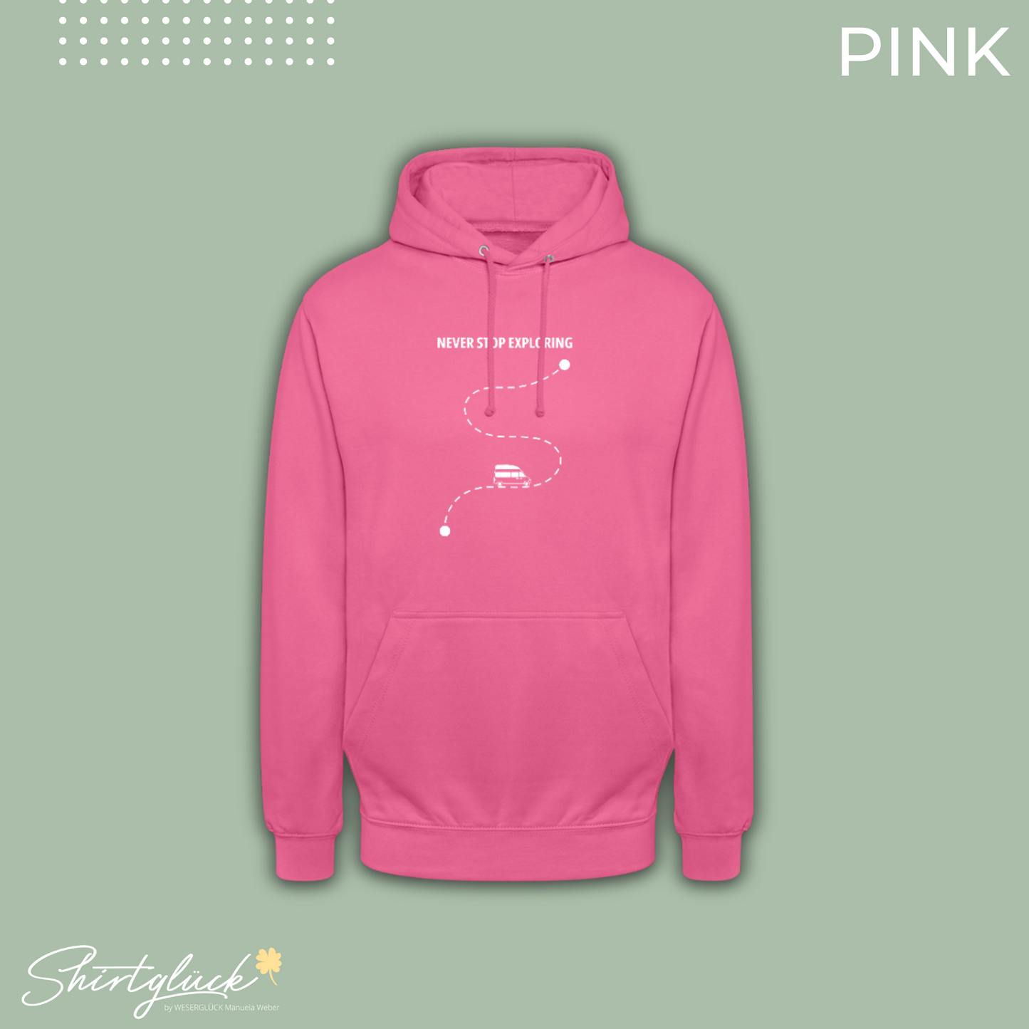 SHIRTGLÜCK Unisex Hoodie „Nugget - NEVER STOP EXPLORING“