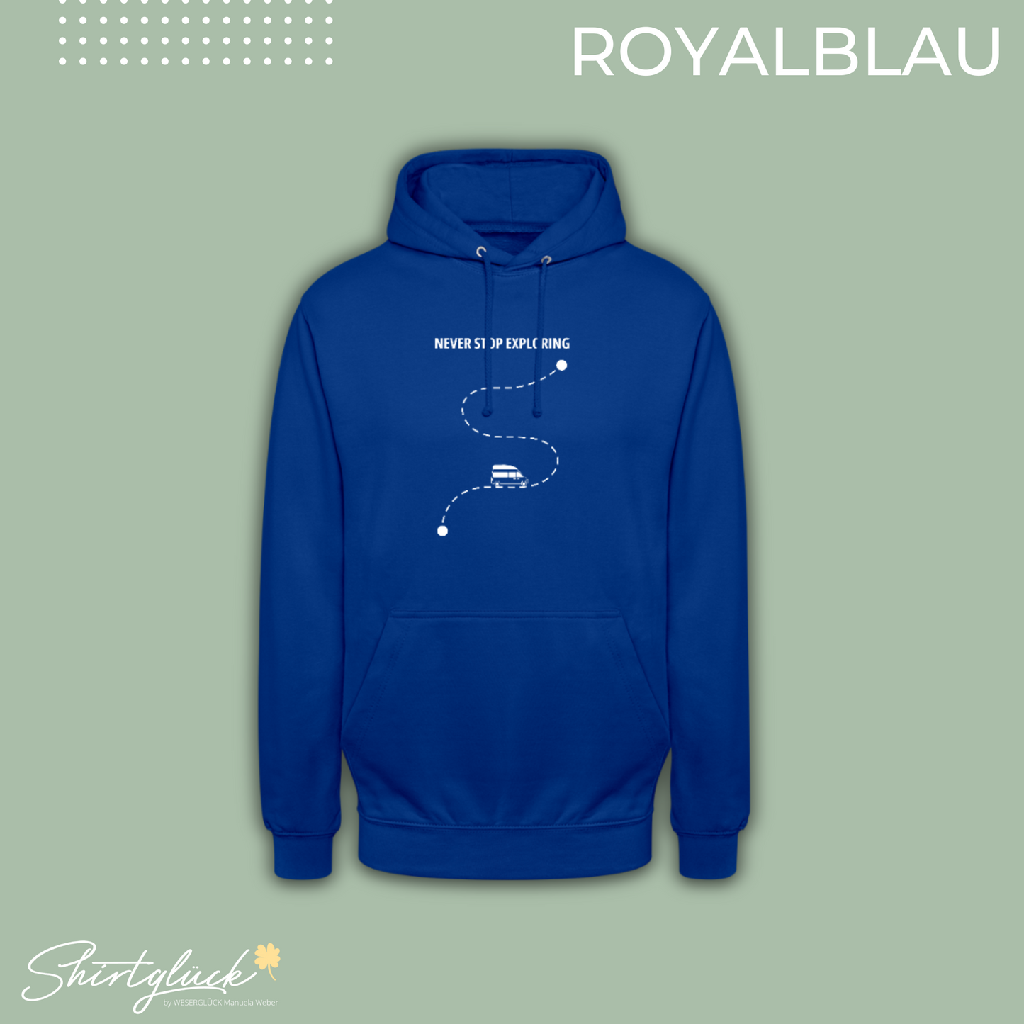 SHIRTGLÜCK Unisex Hoodie „Nugget - NEVER STOP EXPLORING“