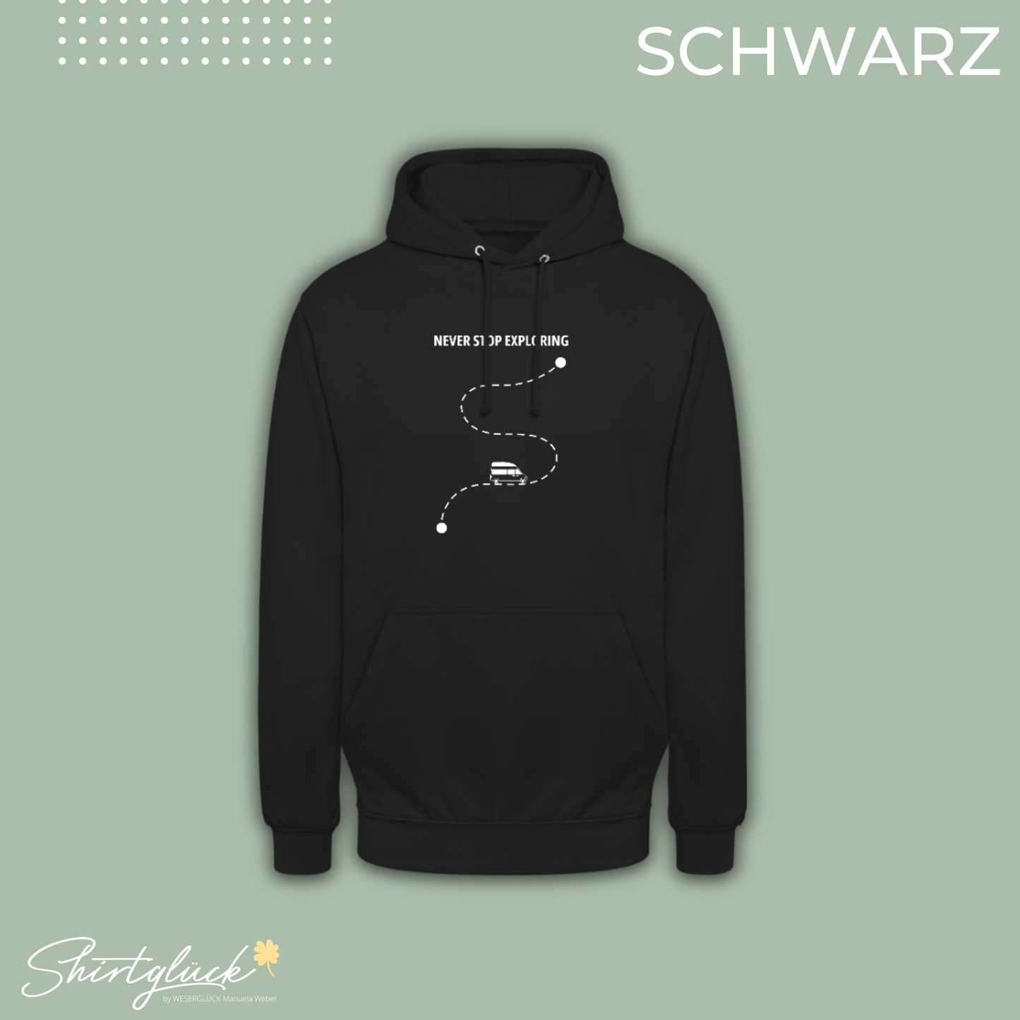 SHIRTGLÜCK Unisex Hoodie „Nugget - NEVER STOP EXPLORING“