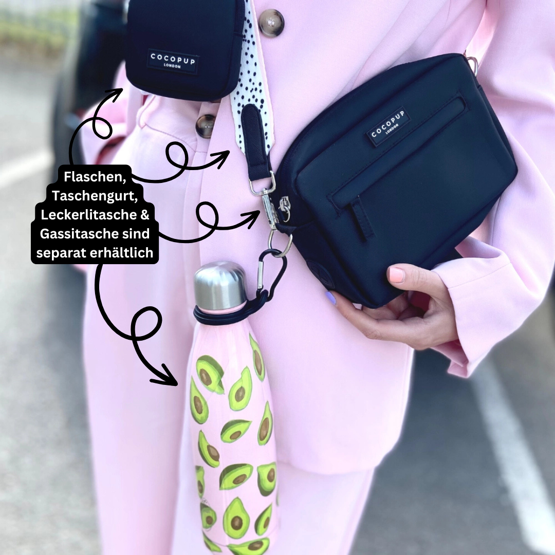 COCOPUP LONDON Flaschenhalter mit Karabiner | schwarz