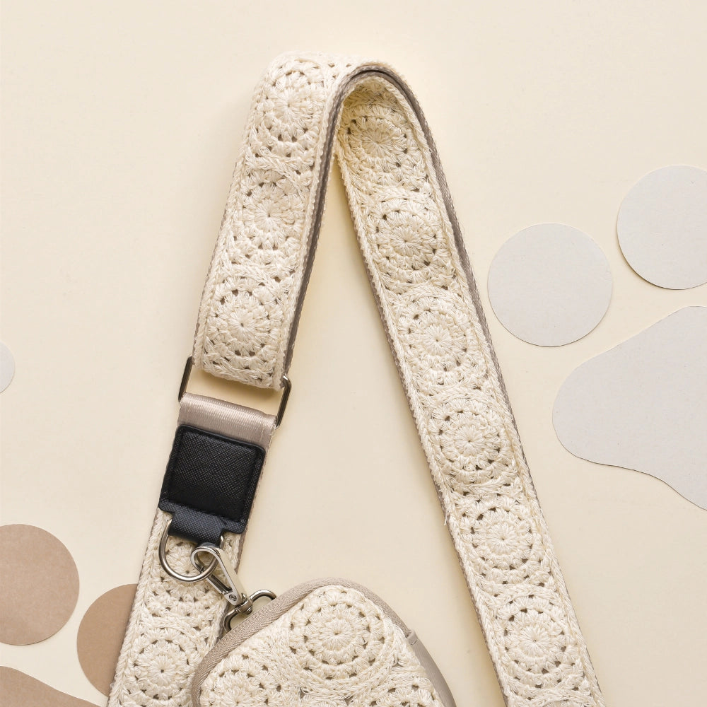 COCOPUP LONDON Bag Strap / Taschenriemen | Caramel Latte mit Häkelmuster Festival