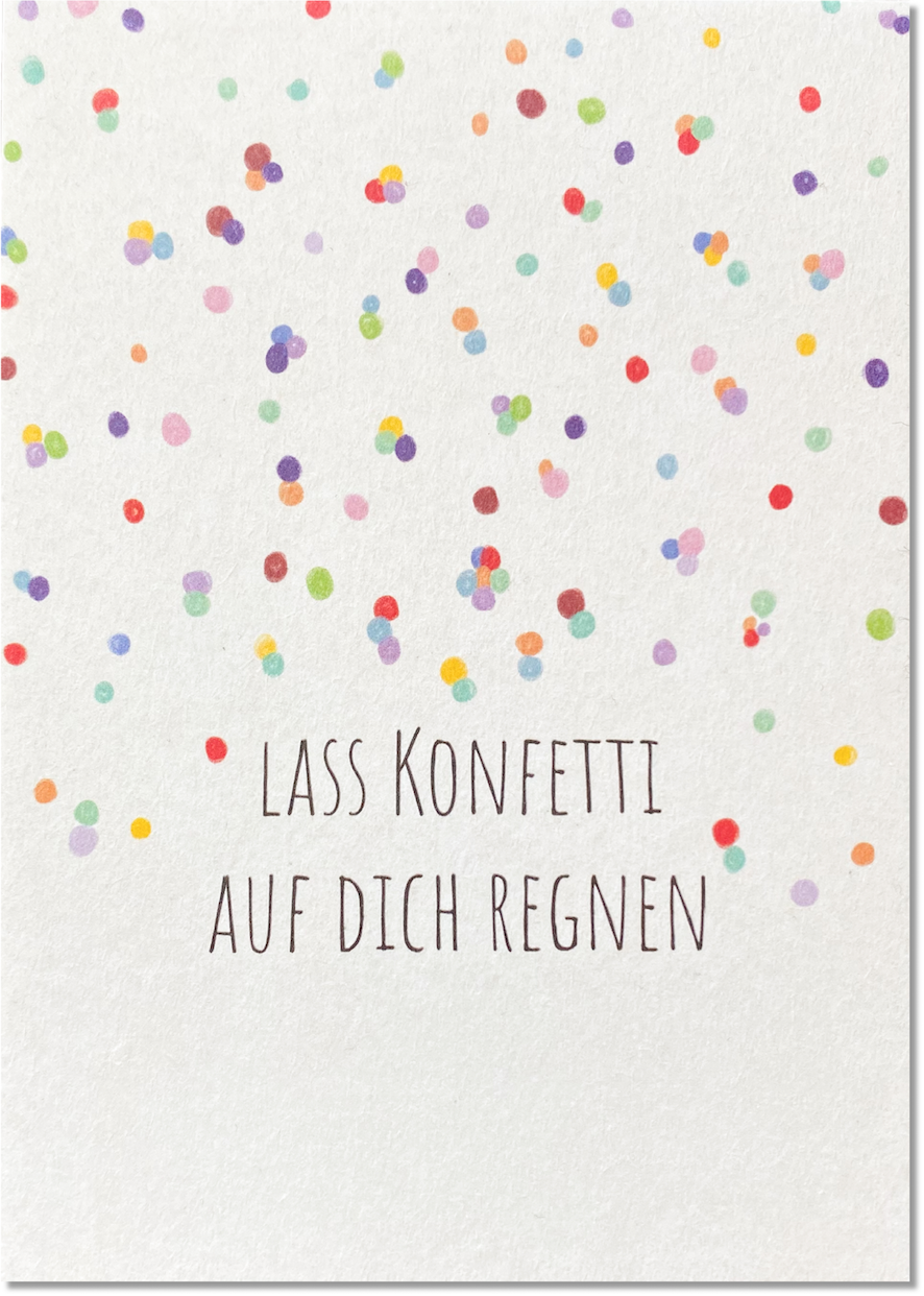 KEITCARDS Postkarte aus Holzschliffkarton "Konfettiregen" | DIN A6