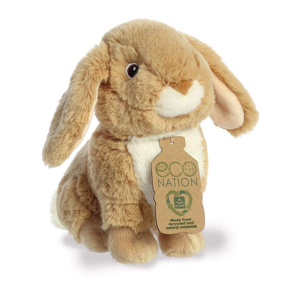 AURORA® Eco Nation klimafreundliches Plüschtier HASE aus recyceltem Kunststoff | gestickte Augen