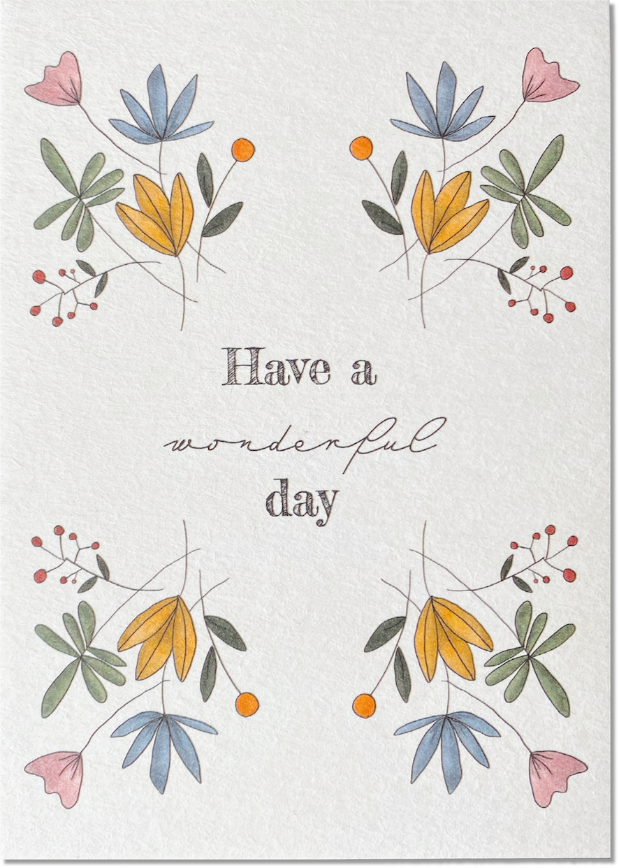KEITCARDS Postkarte aus Holzschliffkarton "Wonderful day" | DIN A6