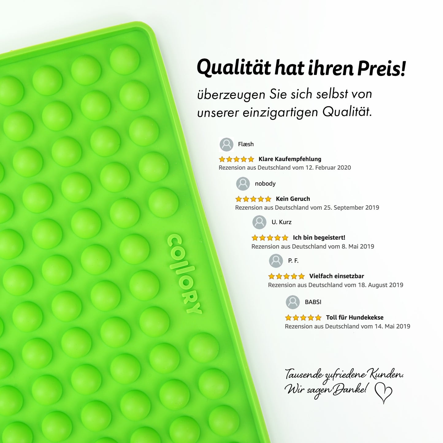 COLLORY Backmatte "Halbkugel" aus 100% lebensmittelechtem Platinsilikon zur Herstellung von Hundekeksen