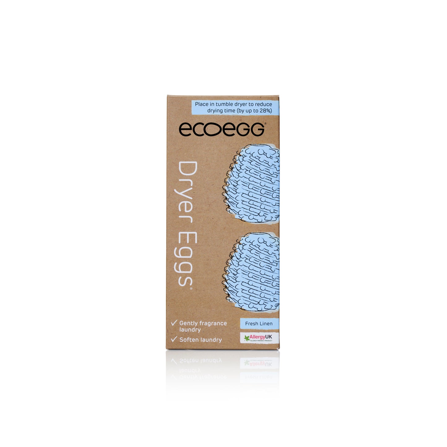 ECOEGG Dryer Egg® - 2 Stück Trocknerei BLAU inkl. 4 Duftsticks Fresh Linen / Duft nach frischer Bettwäsche | eiförmige Trocknerbälle | umweltfreundlich | zero waste | vegan