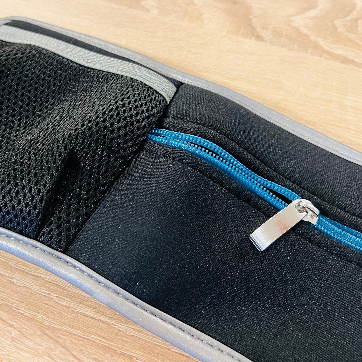 DUVO+ Sportgurt mit verstellbarer Leine / Sports Belt & Line aus Nylon & Neopren | schwarz-blau-türkis