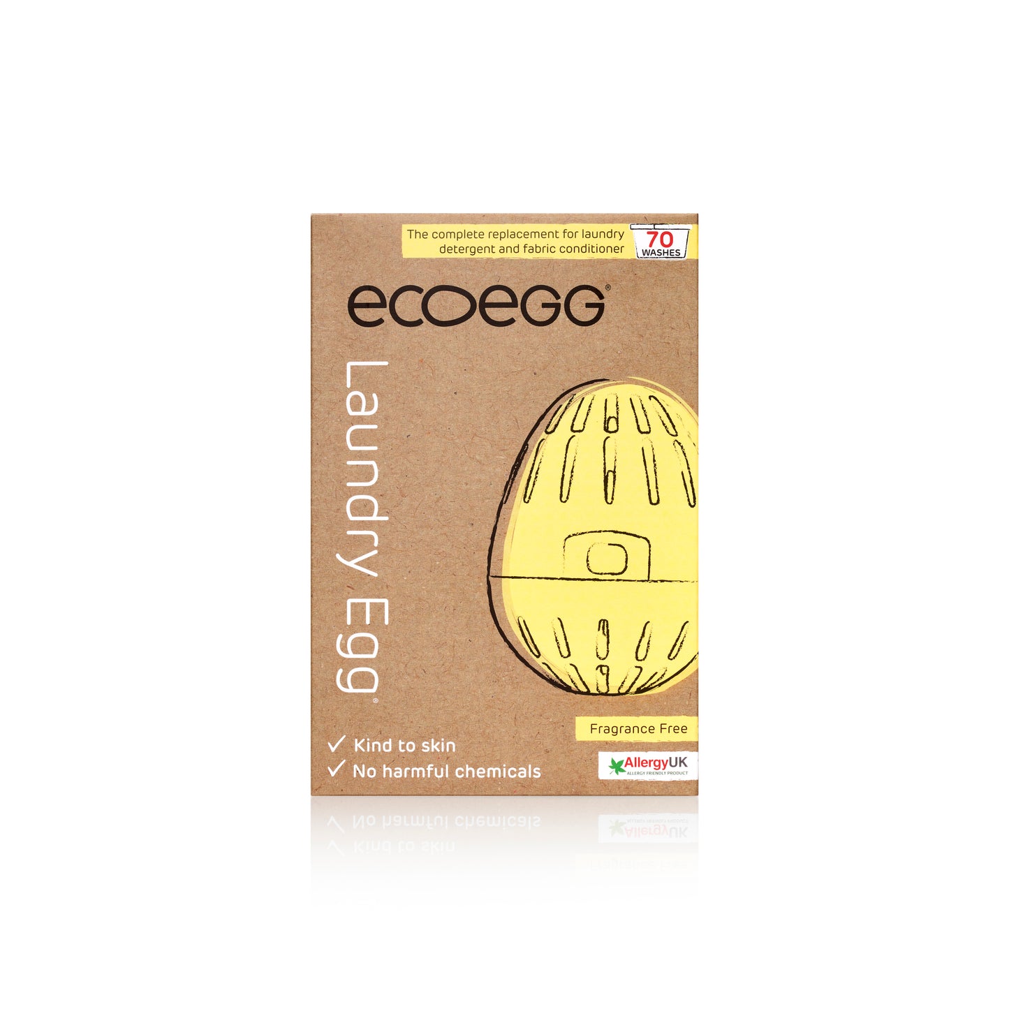 ECOEGG Laundry Egg® - Wäscheei GELB Fragrance Free / durftlos | natürliches Waschmittel mit Mineralpellets | umweltfreundlich | zero waste | vegan