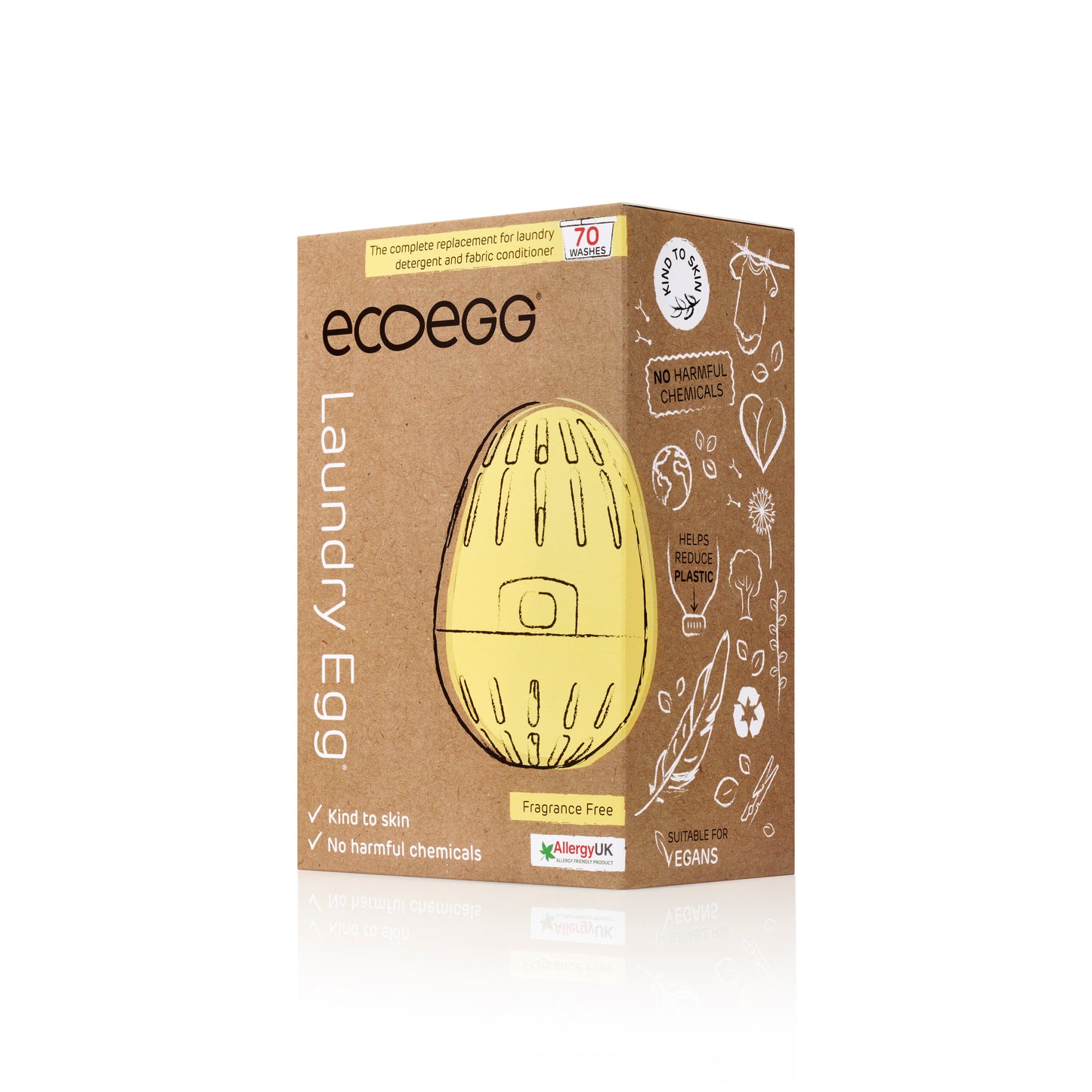 ECOEGG Laundry Egg® - Wäscheei GELB Fragrance Free / durftlos | natürliches Waschmittel mit Mineralpellets | umweltfreundlich | zero waste | vegan