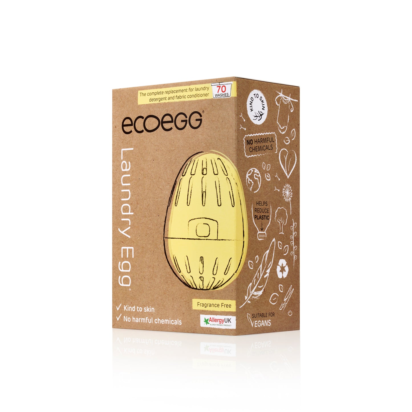 ECOEGG Laundry Egg® - Wäscheei GELB Fragrance Free / durftlos | natürliches Waschmittel mit Mineralpellets | umweltfreundlich | zero waste | vegan