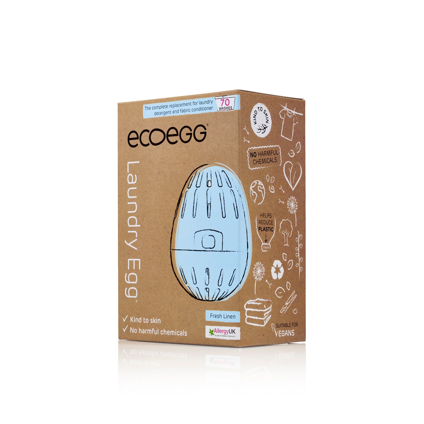 ECOEGG Laundry Egg® - Wäscheei BLAU Fresh Linen / Duft nach frischer Bettwäsche | natürliches Waschmittel mit Mineralpellets | umweltfreundlich | zero waste | vegan