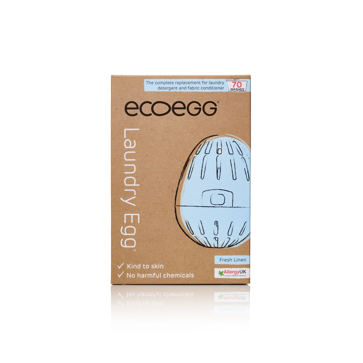 ECOEGG Laundry Egg® - Wäscheei BLAU Fresh Linen / Duft nach frischer Bettwäsche | natürliches Waschmittel mit Mineralpellets | umweltfreundlich | zero waste | vegan