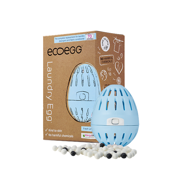 ECOEGG Laundry Egg® - Wäscheei BLAU Fresh Linen / Duft nach frischer Bettwäsche | natürliches Waschmittel mit Mineralpellets | umweltfreundlich | zero waste | vegan