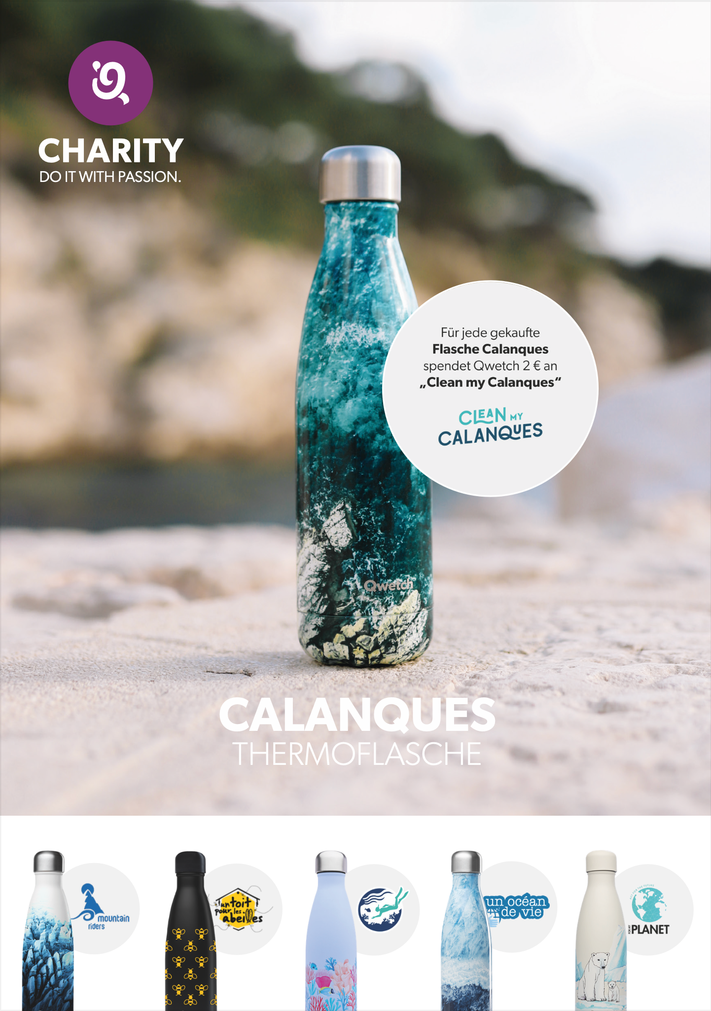 QWETCH Charity Thermoflasche CALANQUES | 500ml