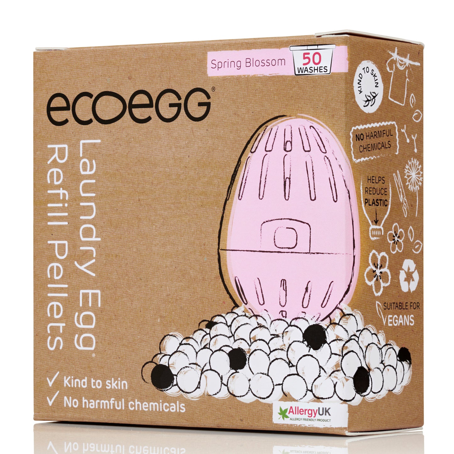 ECOEGG Laundry Egg® Refill Pellets | Nachfüllpack für Wäscheei | Mineralpellets | ROSA Spring Blossom | vegan