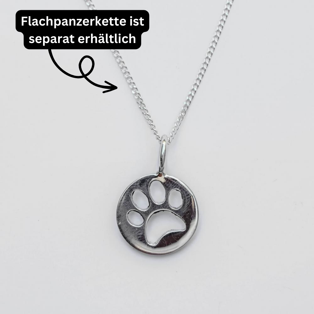 PAKILIA handgefertigter Kettenanhänger "Hundepfote" aus hochwertigem 925er Silber | Fair-Trade