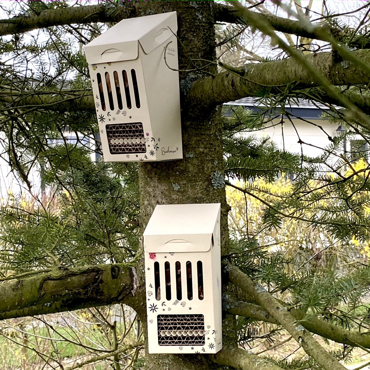 BLOOM YOUR MESSAGE Bienenhaus / Bienenhotel | Do it yourself Bausatz | 100% recycelte Materialien