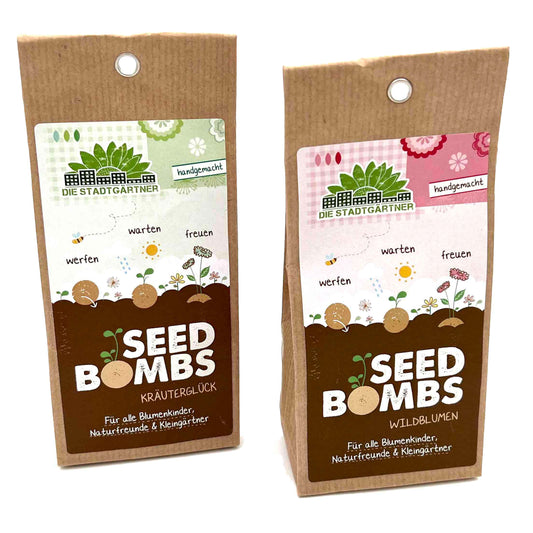 DIE STADTGÄRTNER handgemachte Saatbomben | Seedbombs | nachhaltiges Geschenk | 100% natürliche Rohstoffe | 5 Stück