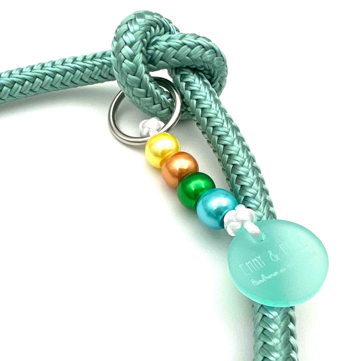 EMMY & PEPE Retrieverleine / Moxonleine / Schlupfleine "Scooby Doo" | mint | vegan