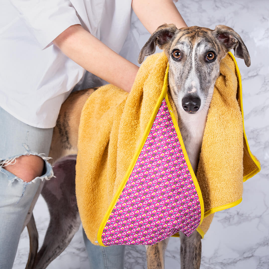 GROC GROC handgefertigtes Handtuch für Hunde | Hundehandtuch | Badecape aus Frottee | Baumwolle