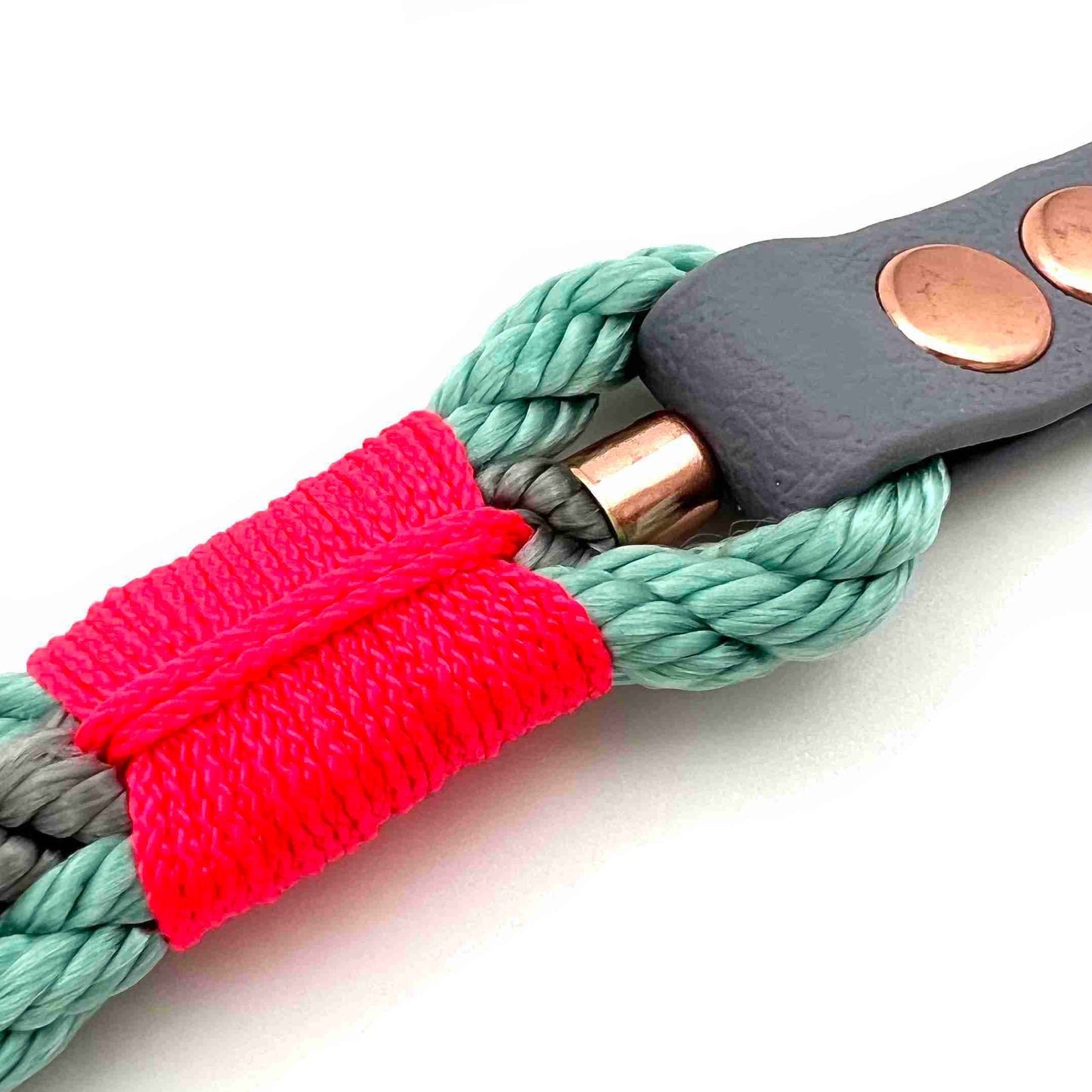 HAMBURG DOGS Handgefertigtes Hundehalsband Bootsmann Sea Gras MINI Flamingo mit BioThane-Riemen | XS, S & M