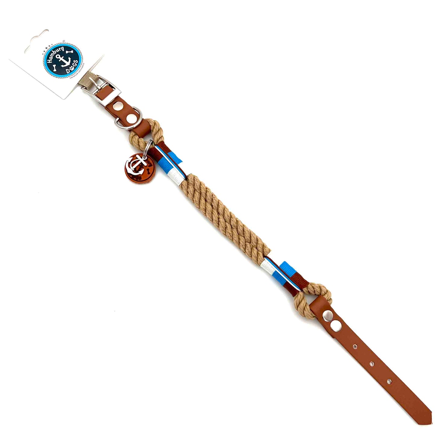 HAMBURG DOGS Handgefertigtes Hundehalsband Bootsmann Sylt EDITION Captain mit BioThane-Riemen | XS, S, M & L