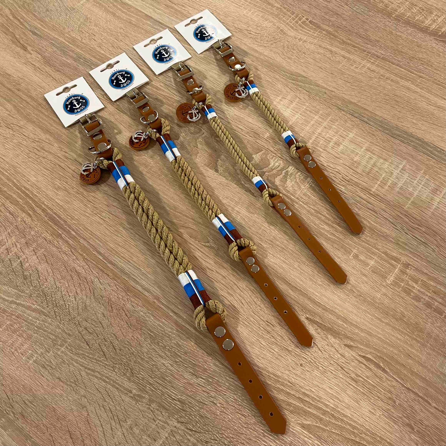 HAMBURG DOGS Handgefertigtes Hundehalsband Bootsmann Sylt EDITION Captain mit BioThane-Riemen | XS, S, M & L