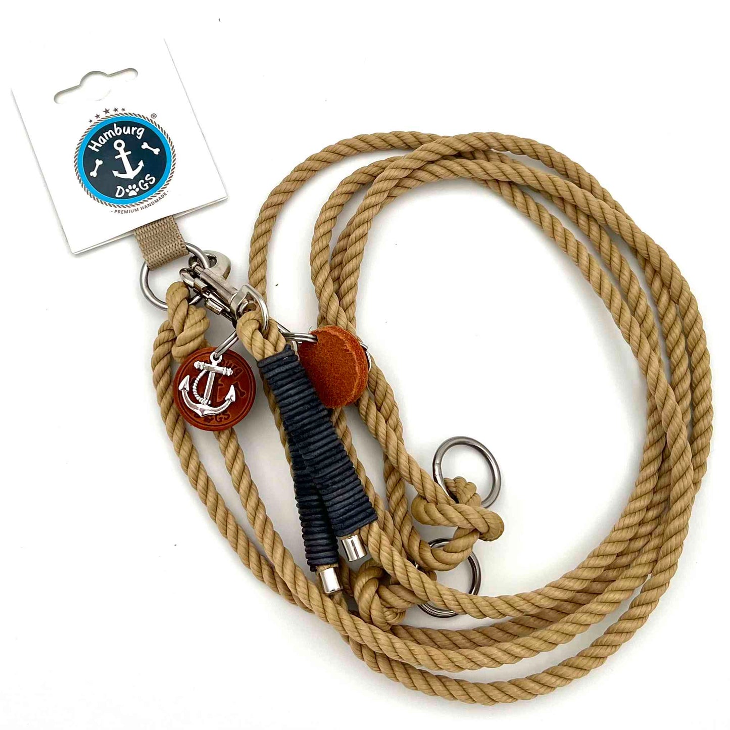 Hundeleine NATUR der Serie Bootsmann MINI von "Hamburg Dogs" natur