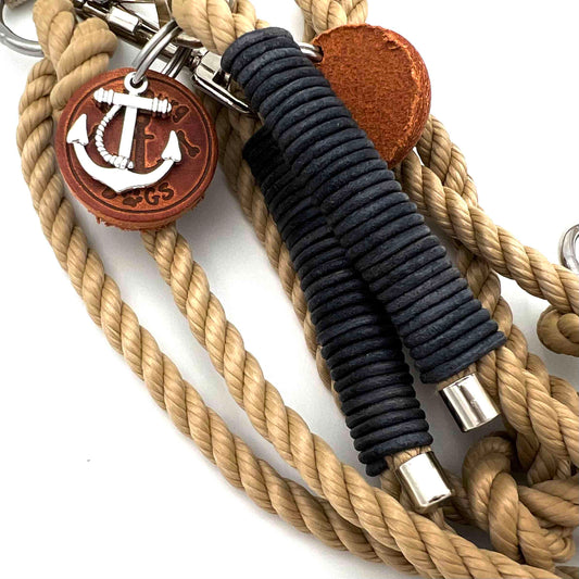 Hundeleine NATUR der Serie Bootsmann MINI von "Hamburg Dogs" natur