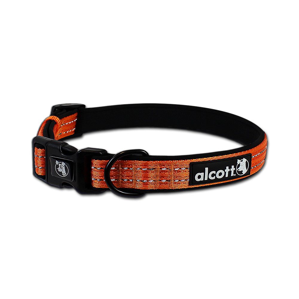 ALCOTT reflektierendes NEON Abenteuer Halsband in S, M oder L | gelb & orange