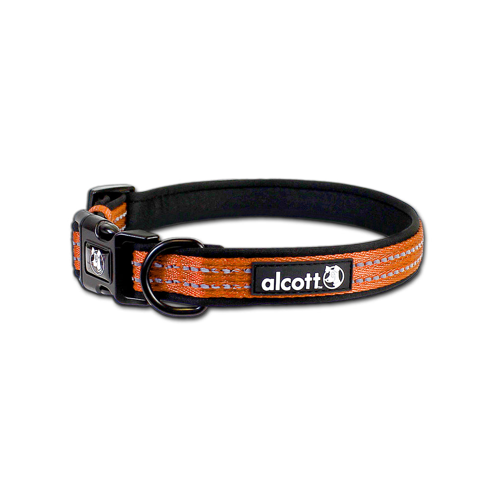 ALCOTT reflektierendes NEON Abenteuer Halsband in S, M oder L | gelb & orange