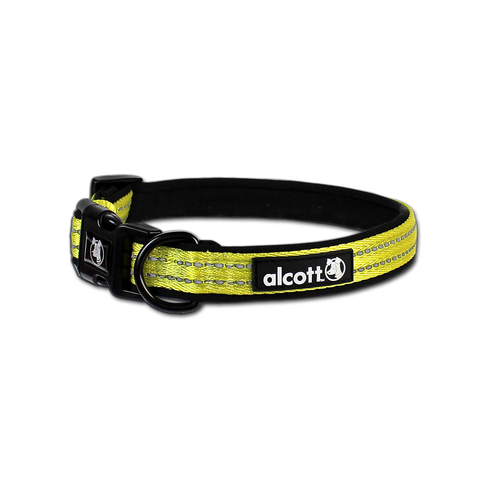 ALCOTT reflektierendes NEON Abenteuer Halsband in S, M oder L | gelb & orange