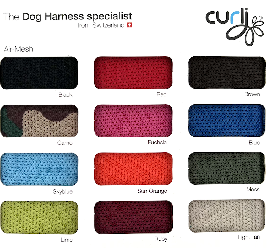 CURLI leichtes Brustgeschirr VEST HARNESS aus Air-Mesh mit CURLI CLASP SCHNALLE | verschiedene Farben