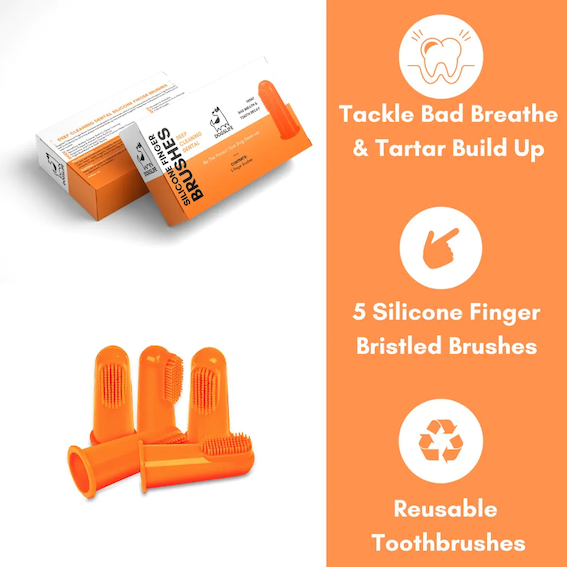 DOGSLIFE Fingerzahnbürsten aus Silikon | Silicone Finger Brushes | 5 Stück