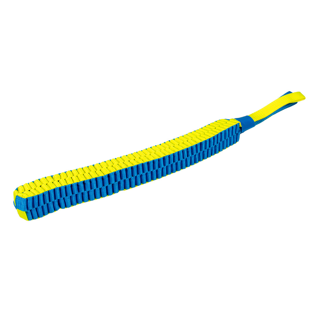 DUVO+ Supa'Nylon Aktivitätsspielzeug für Hunde in blau-gelb | L 50x3cm