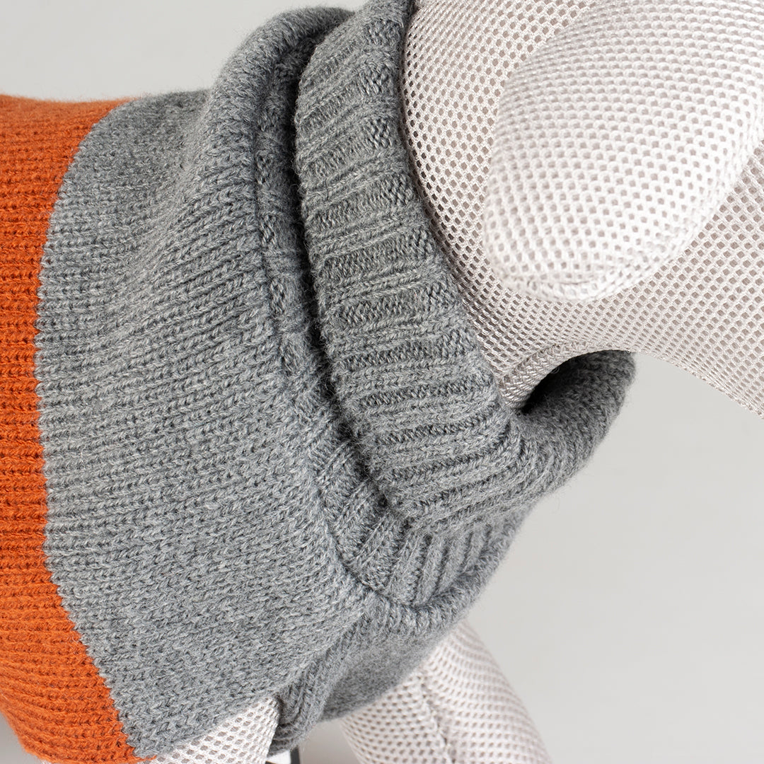 DUVO+ Hundepullover / Dog Sweater COZY aus 100 % Acrylwolle | grau-orange