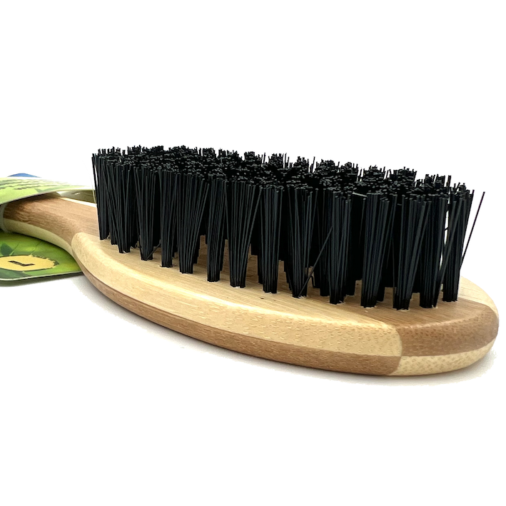 DUVO+ ergonomische Bamboo weiche Bürste L | für alle Fellarten geeignet | reinigt & massiert | Hunde & Katzen