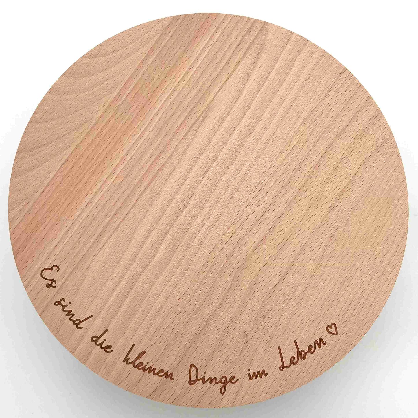 EUELNSCHNITT Kuchenständer "Es sind die kleinen Dinge im Leben" aus Buchenholz (Durchmesser 28cm)