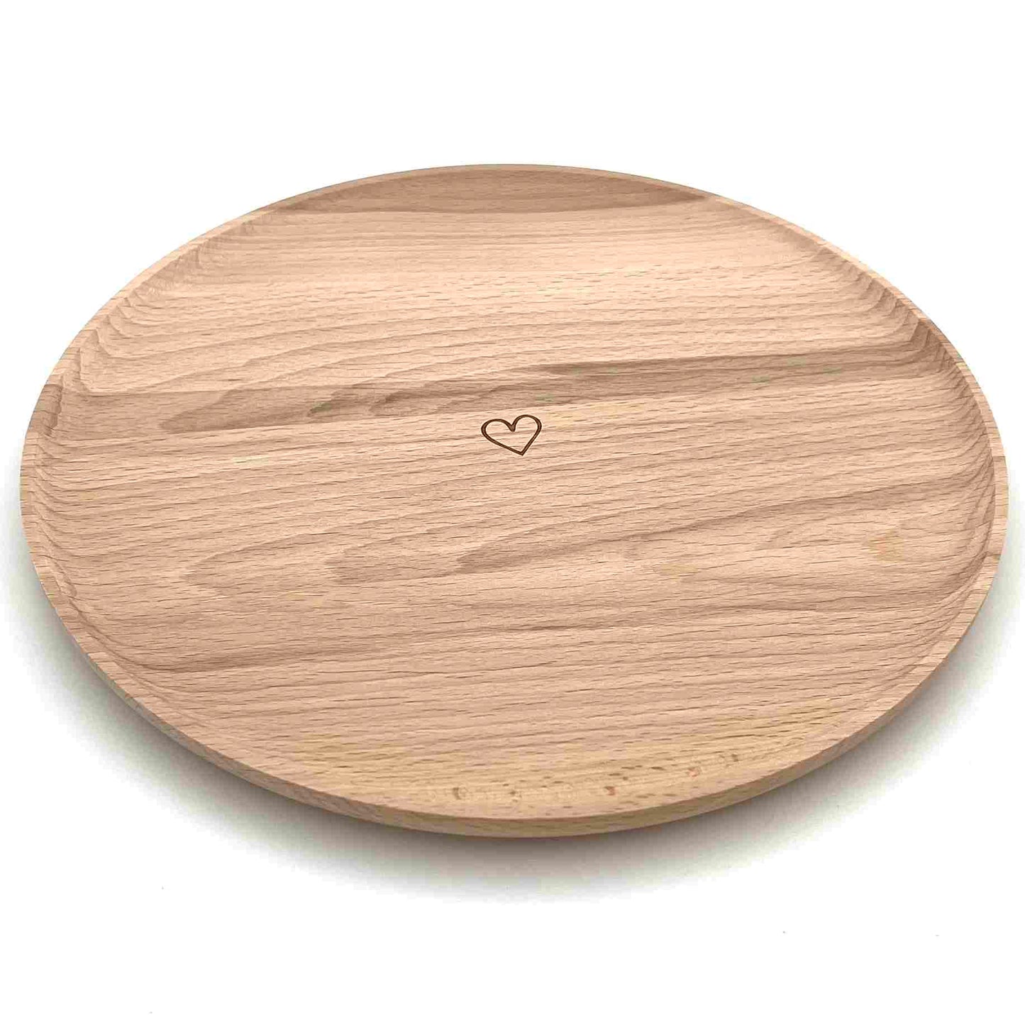 EUELNSCHNITT Platzteller mit Herz aus Buchenholz (Durchmesser 26cm)
