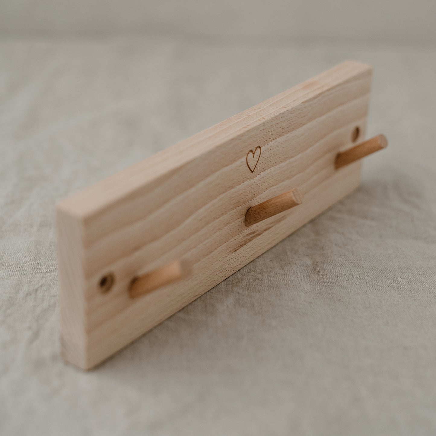 EULENSCHNITT Hakenleiste mit Herz 23cm mit 3 Haken