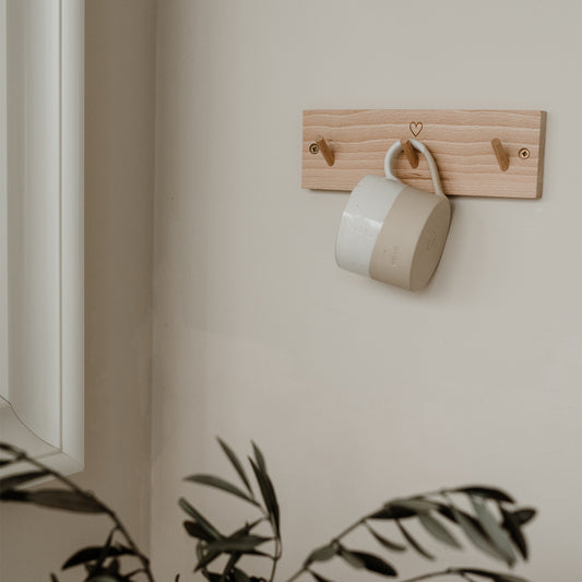 EULENSCHNITT Hakenleiste mit Herz 23cm mit 3 Haken