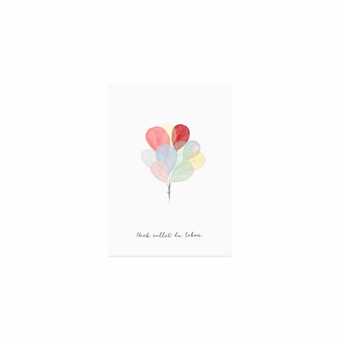EUELNSCHNITT Postkarte mit bunten Ballons "Hoch sollst du leben" | Din A6